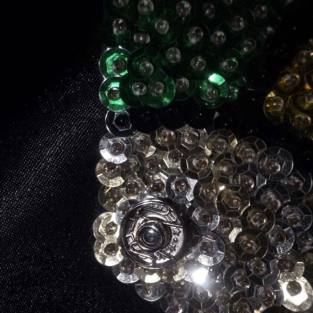Vibrant Sequin Vest with Black Trim - Picture 5 of 8